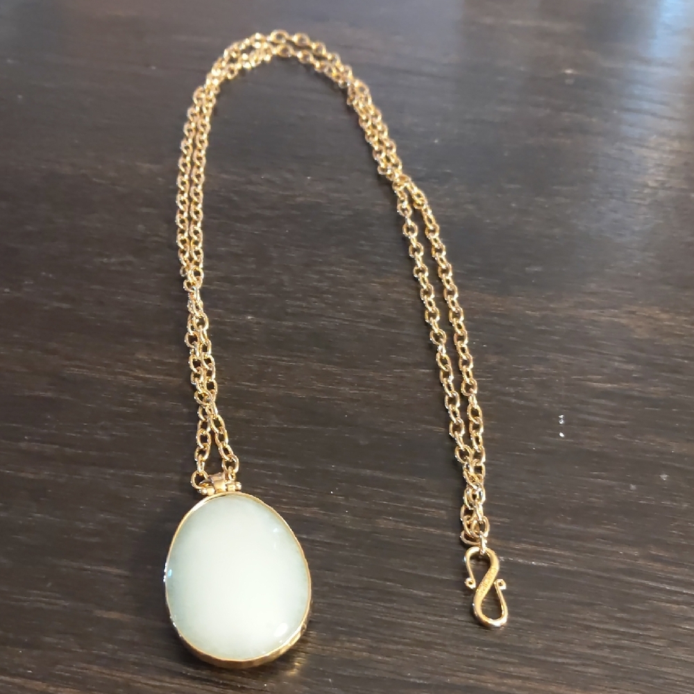 Stella & Dot Gold Two-Sided Faux Stone Necklace
